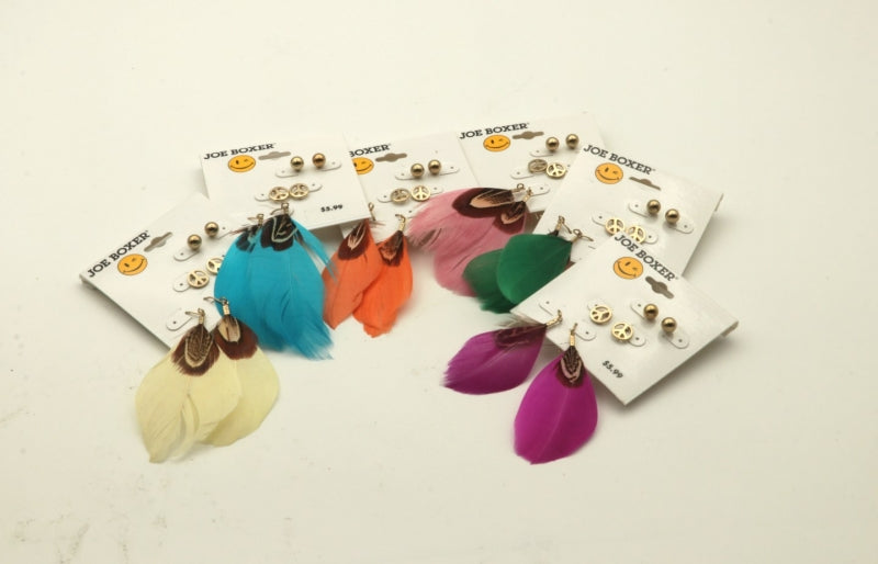 Feather Earrings  1 Dozen Pair For