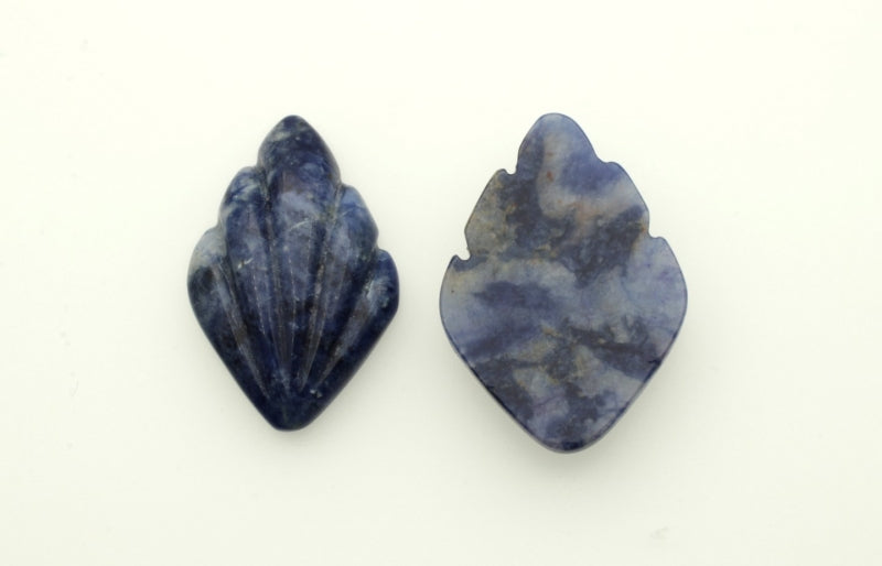 Sodalite Shield  32mm x 22mm  2 For