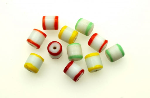 Multi Color Glass Beads  10mm x 8mm  1 Pound For