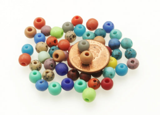 Assorted Glass Beads   5-6mm  1 Pound For