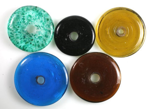 Glass "Coin" pendant  Color Assortment  1 pack (30 pieces) for