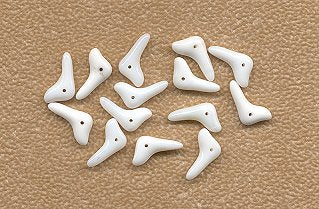 Shark's Tooth Glass Beads 15 x 10mm Chalk, Jet and Red 1 pound for