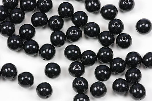 Glass beads Jet Black Available in 4 sizes 1 pound for