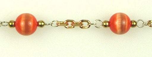 Fiber optic bead chain  8mm Orange  1 spool (65 feet) for